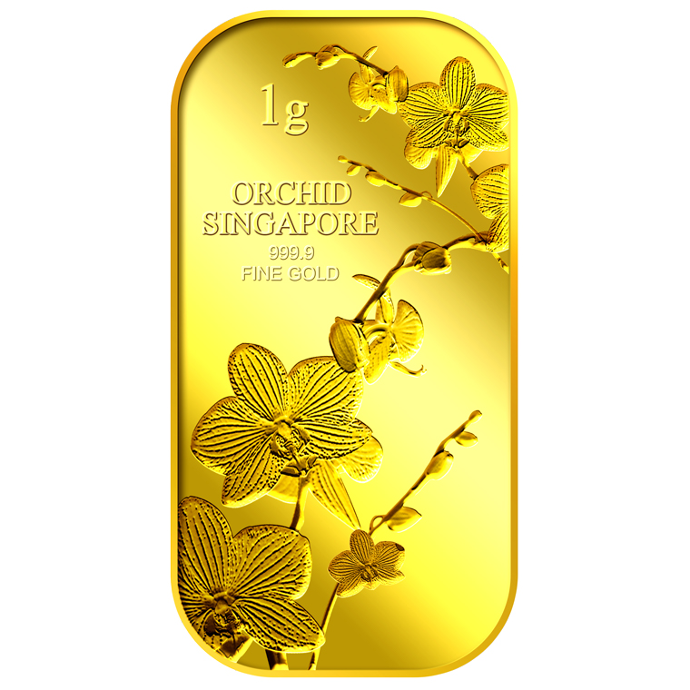 1g SG Orchid (Series 1) Gold Bar