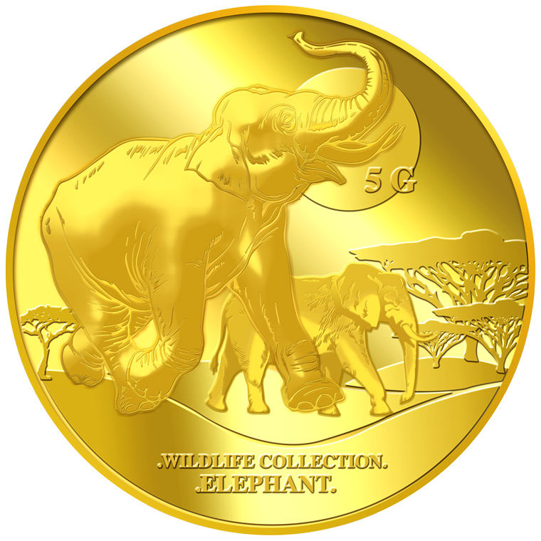 5g Elephant Gold Medallion