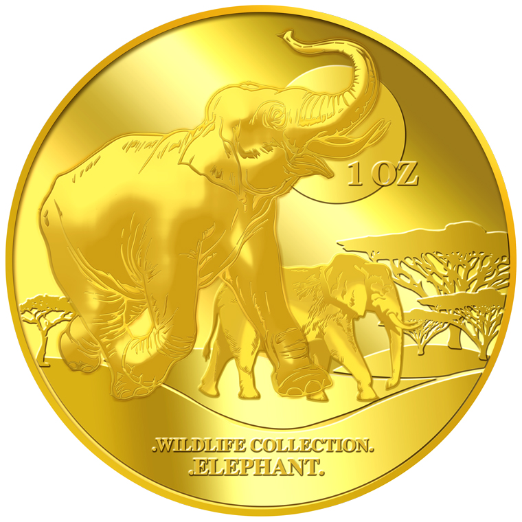 1oz Elephant Gold Medallion