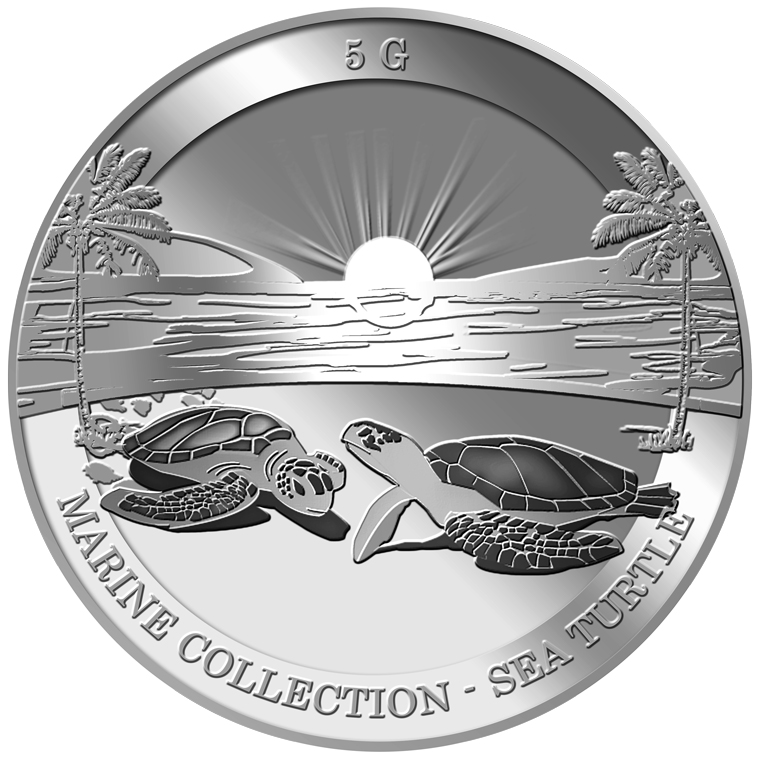 5g Sea Turtle Silver Medallion