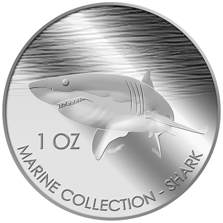 1oz Shark Silver Medallion