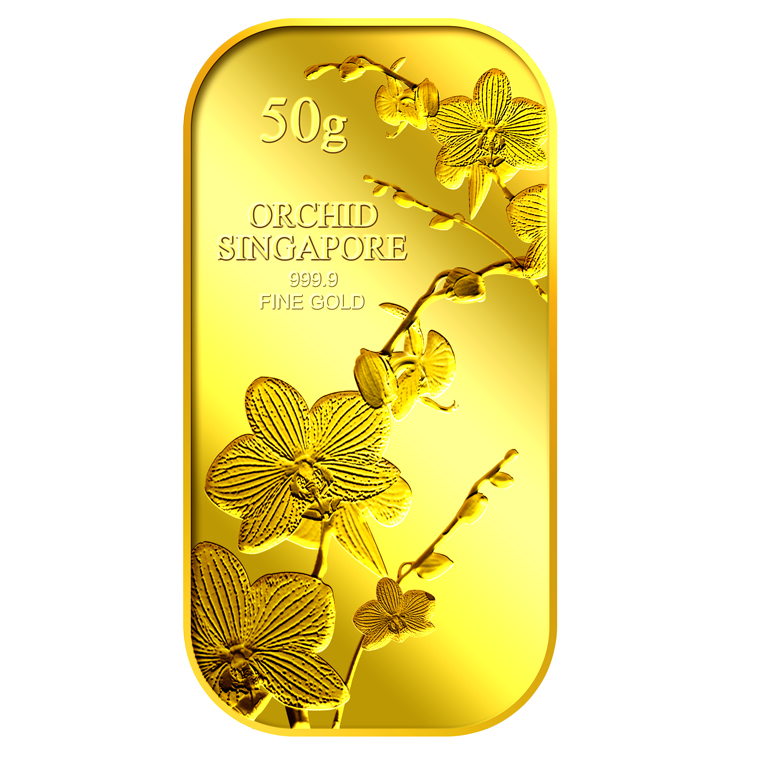 50g SG Orchid (Series 1) Gold Bar