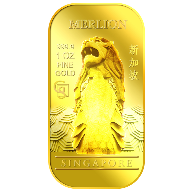 1oz SG Merlion Classic Gold Bar