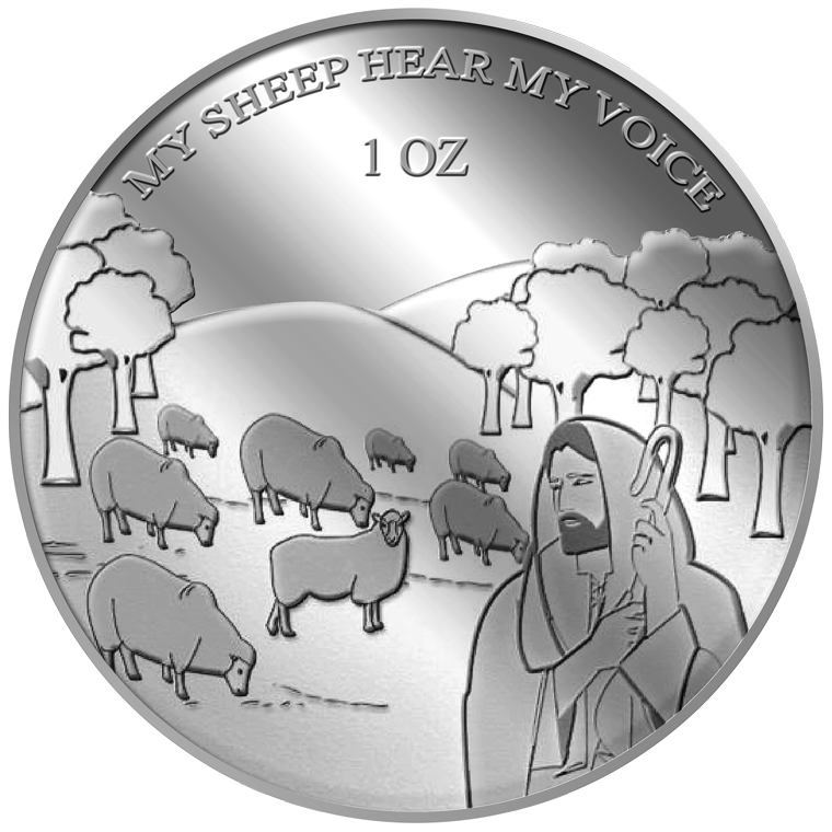 1oz My Sheep Hear My Voice Silver Medallion (6TH LAUNCH)