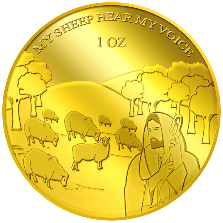 1oz My Sheep Hear My Voice Gold Medallion (6TH LAUNCH)