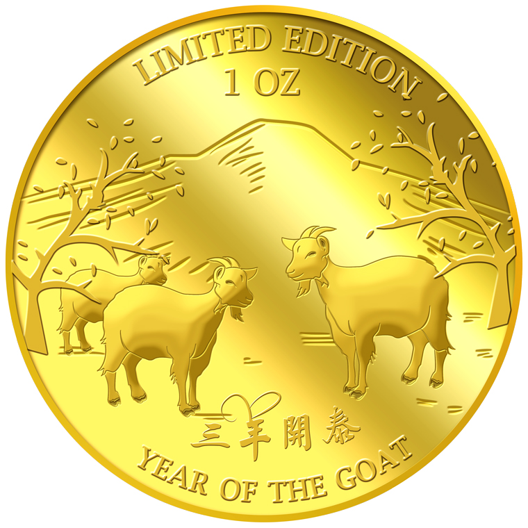 1oz Golden Goat Gold Medallion