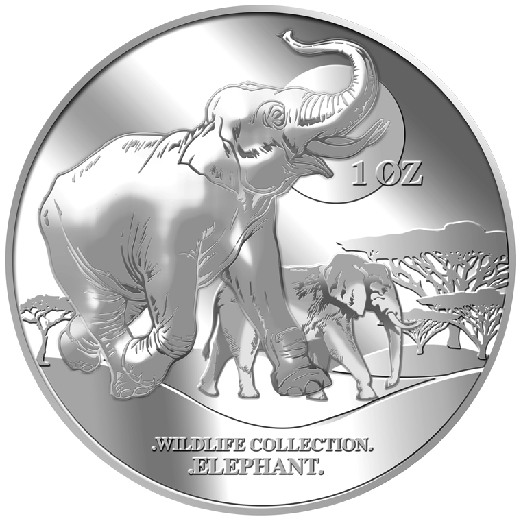 1oz Elephant Silver Medallion