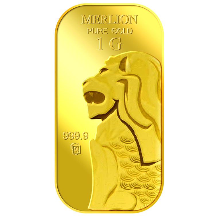 1g SG Merlion Red Dot Gold Bar