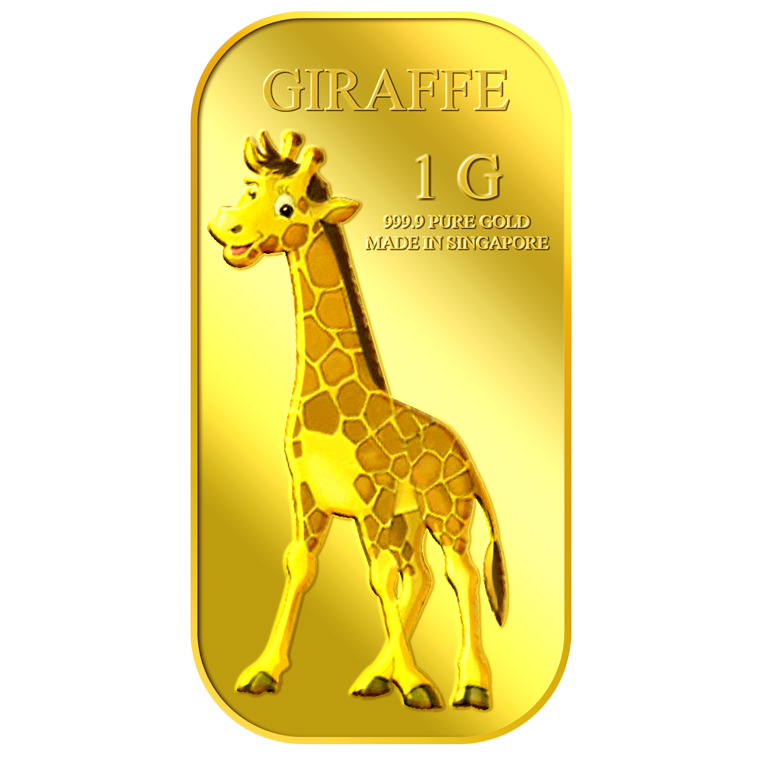 1g Giraffe (Male) Gold Bar