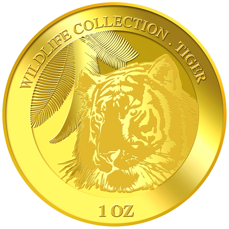 1oz Golden Tiger Gold Medallion