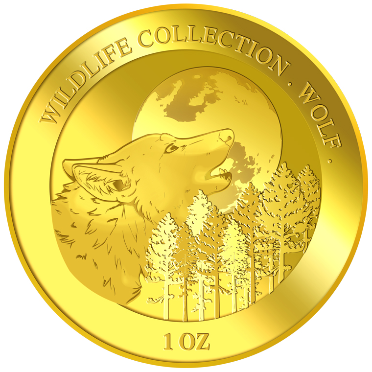 1oz Wolf Gold Medallion