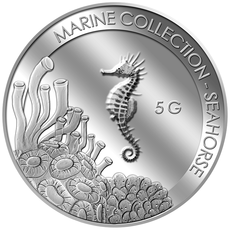 5g Seahorse Silver Medallion