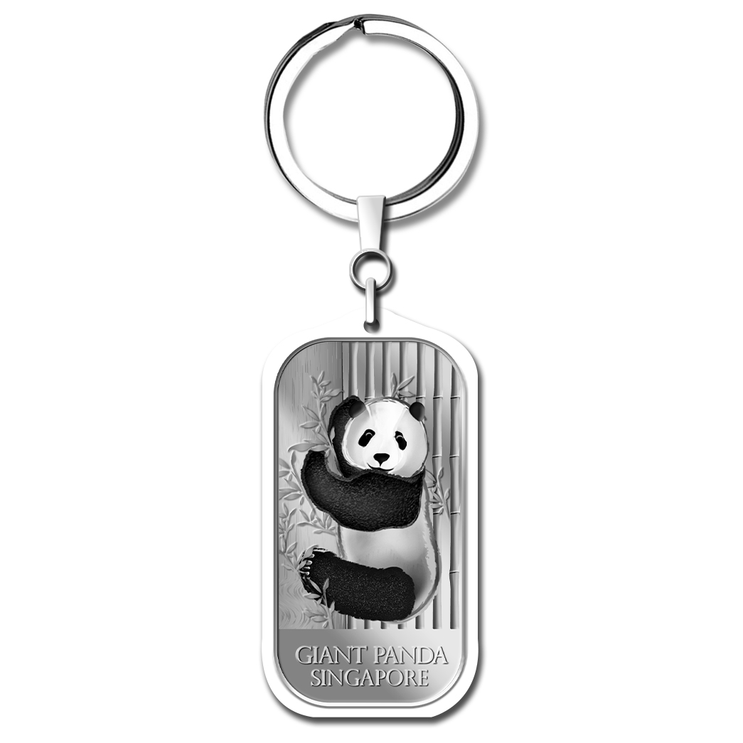 5g SG Giant Panda Silver Bar Keychain
