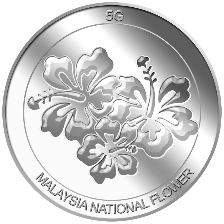 5g Hibiscus Silver Medallion
