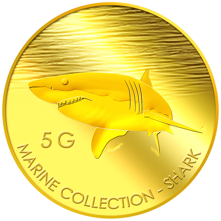5g Shark Gold Medallion
