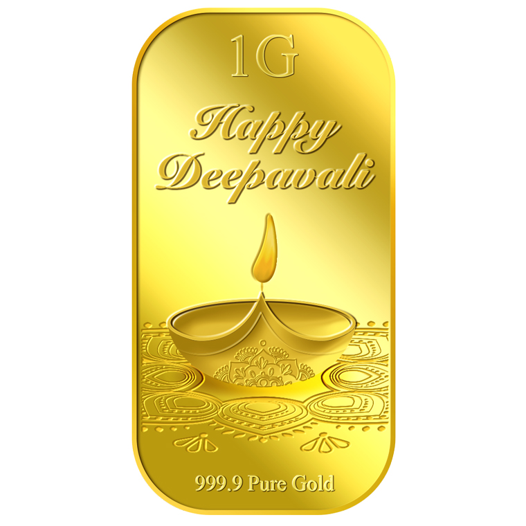 1g 2017 Deepavali Diwali Lamp Gold Bar
