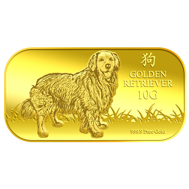 10g Golden Retriever Gold Bar