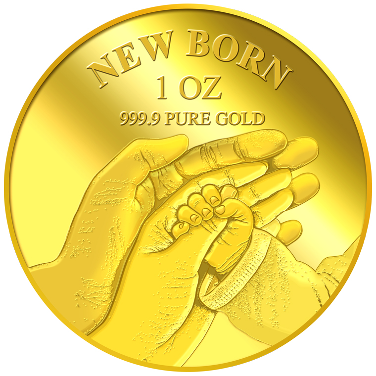 1oz New Born Gold Medallion