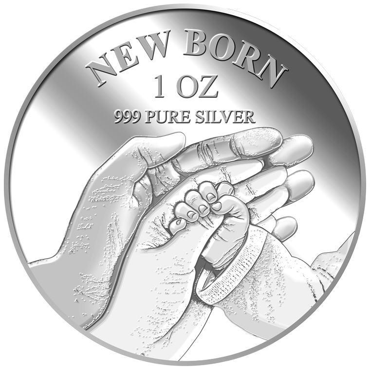 1oz New Born Silver Medallion