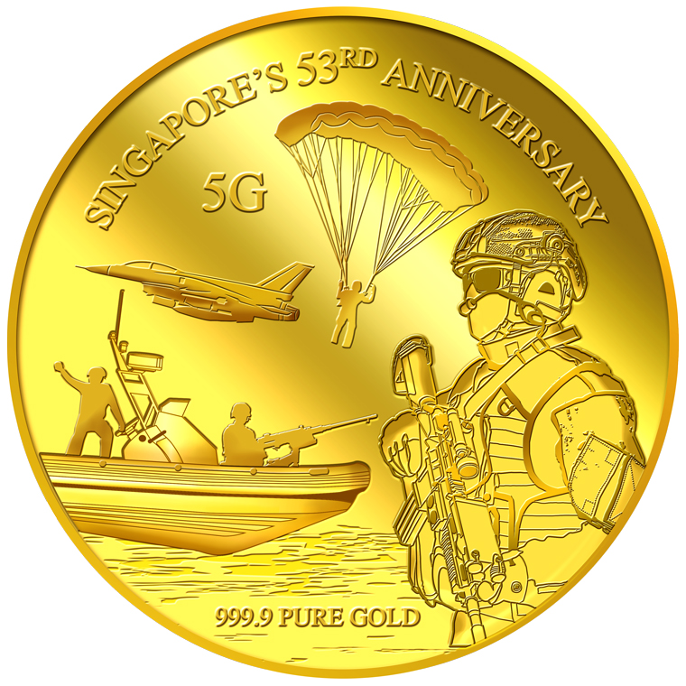 5g SG 53rd Anniversary Gold Medallion (YEAR 2018)