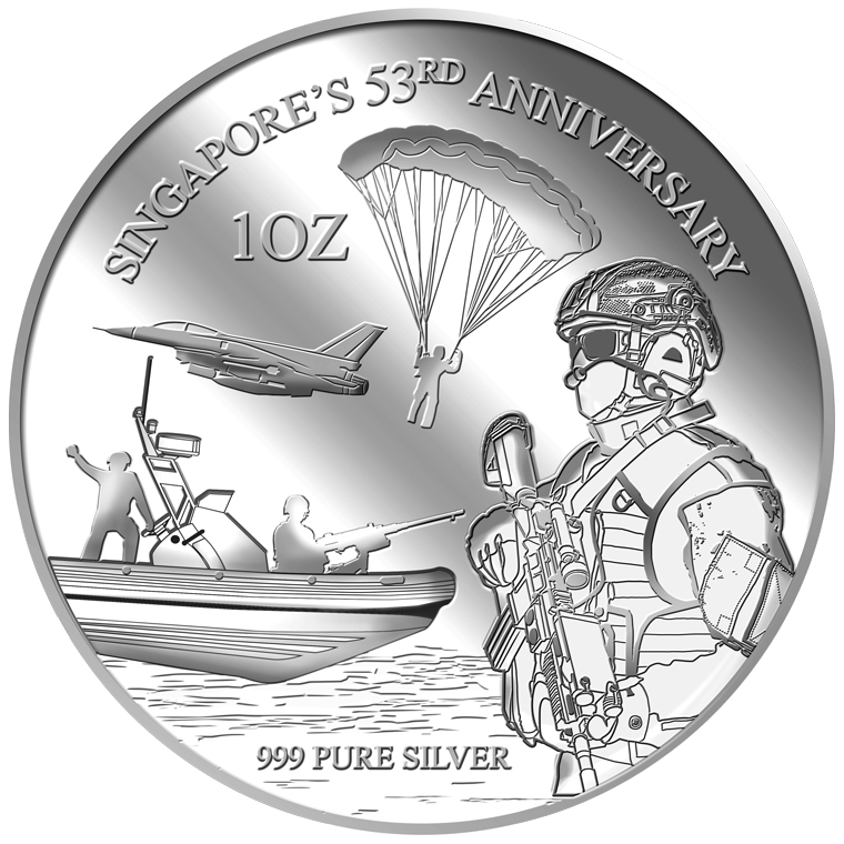 1oz SG 53rd Anniversary Silver Medallion (YEAR 2018)