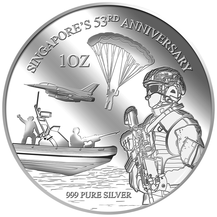 1oz SG 53rd Anniversary Silver Medallion (YEAR 2018)