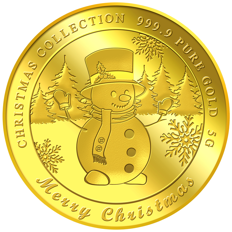 5G 2018 Snowman Gold Medallion