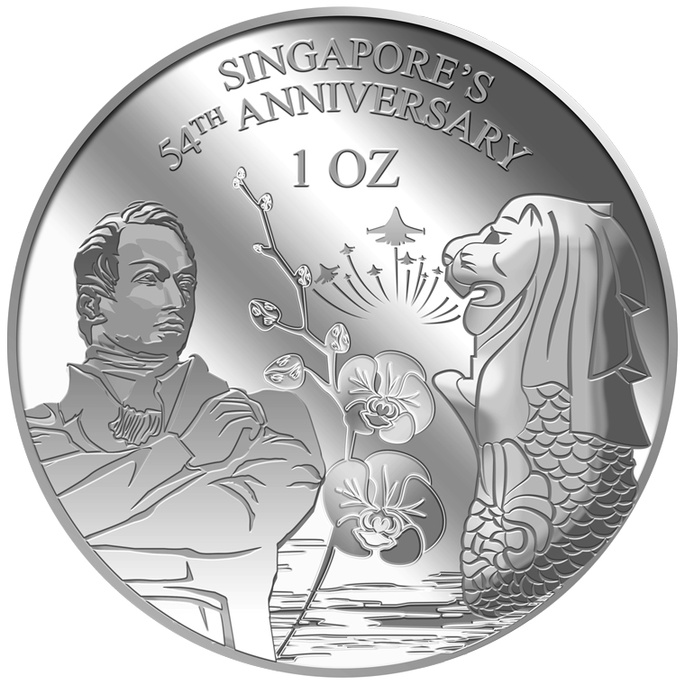 1oz SG 54th Anniversary Silver Medallion (YEAR 2019)