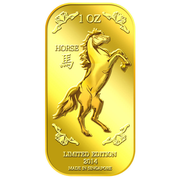 1Oz Golden Horse Gold Bar
