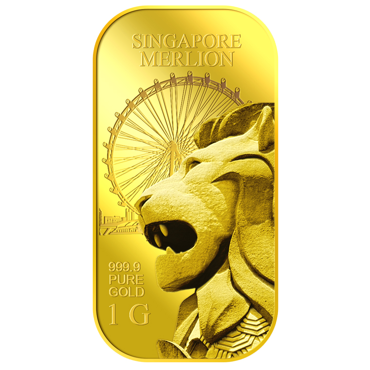 1g SG Merlion Flyer Gold Bar