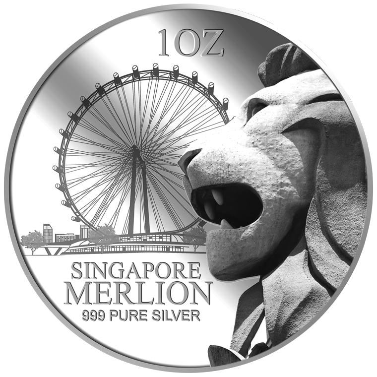 1Oz SG MERLION FLYER SILVER MEDALLION