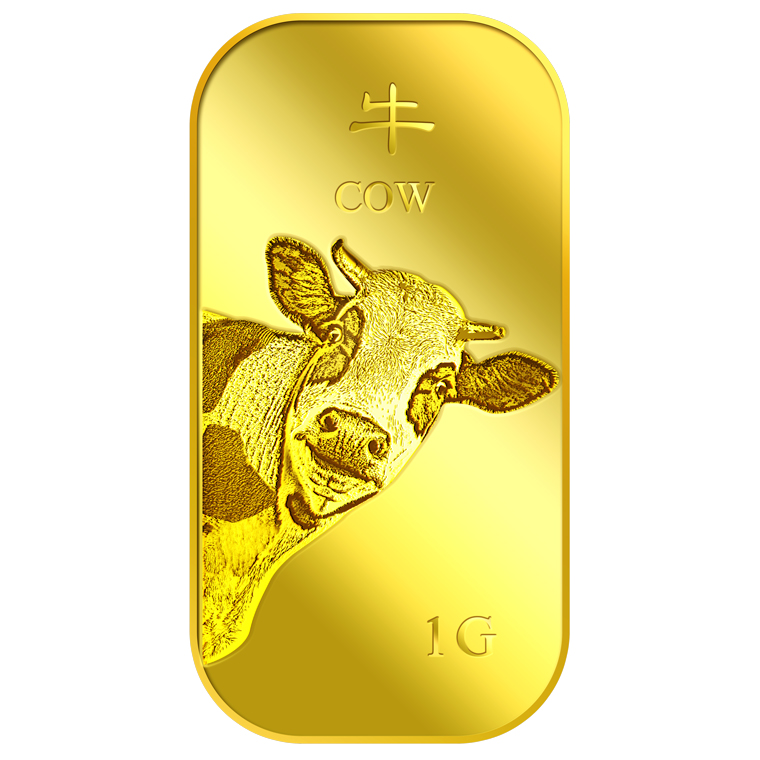 1g Golden Cow Gold Bar 