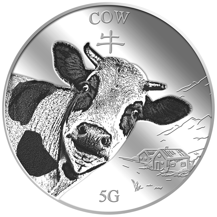 5g Golden Cow Silver Medallion