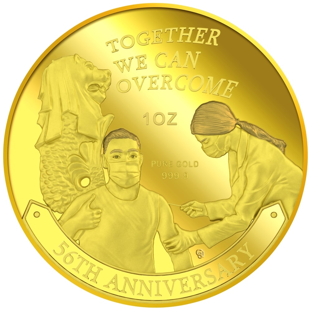 1OZ SG 56TH ANNIVERSARY GOLD MEDALLION (YEAR 2021)