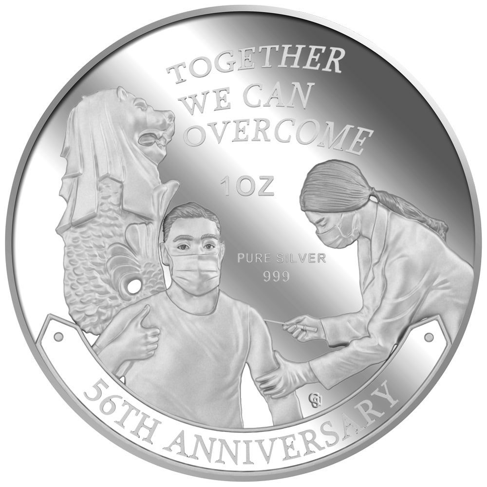 1OZ SG 56TH ANNIVERSARY SILVER MEDALLION (YEAR 2021)