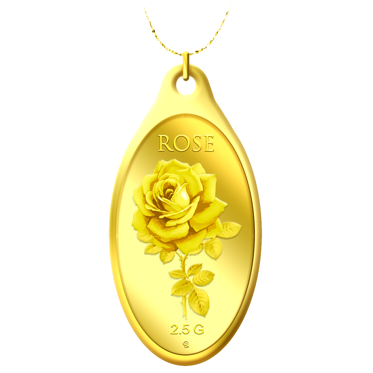 2.5g Big Rose (Series 2) Gold Pendant