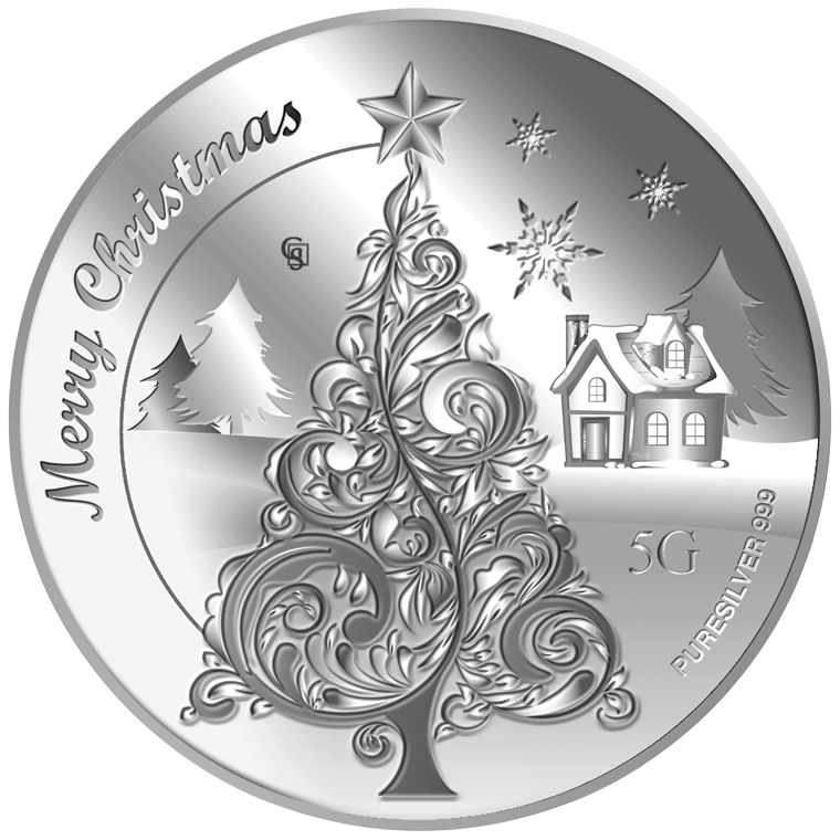 5g 2022 Christmas Tree Silver Medallion