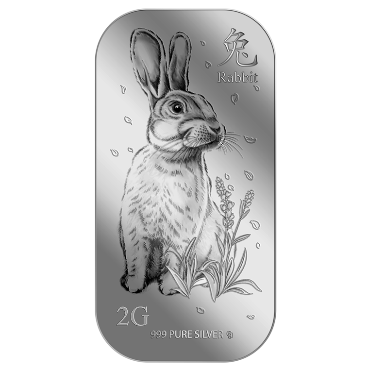 2g Golden Rabbit Silver Bar