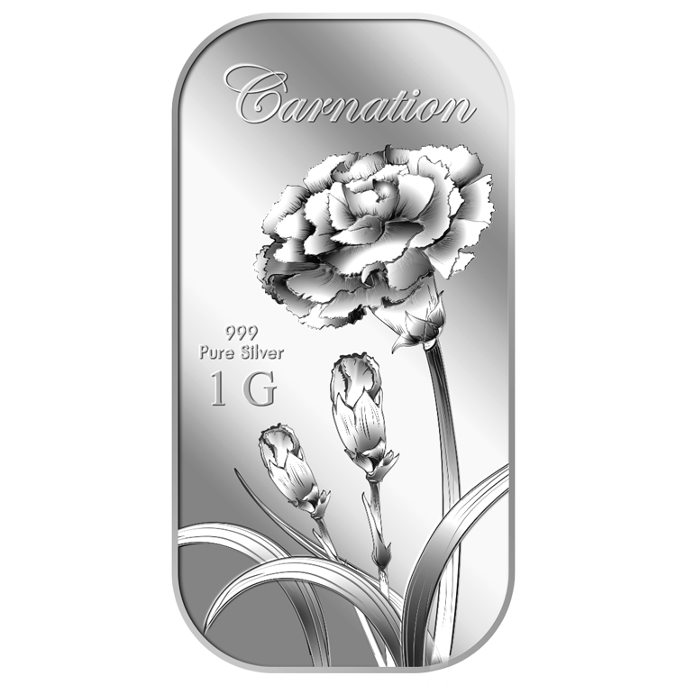 1g Carnation Silver Bar