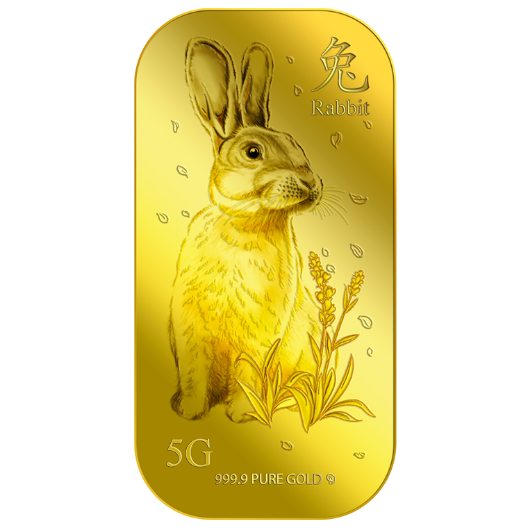 5g Golden Rabbit Gold Bar