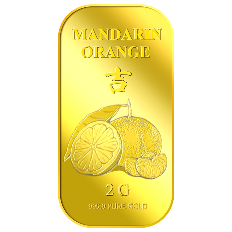 2g Mandarin Orange Gold Bar
