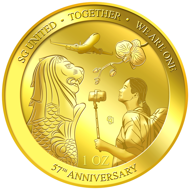 1Oz SG 57th Anniversary Gold Medallion (Year 2022)