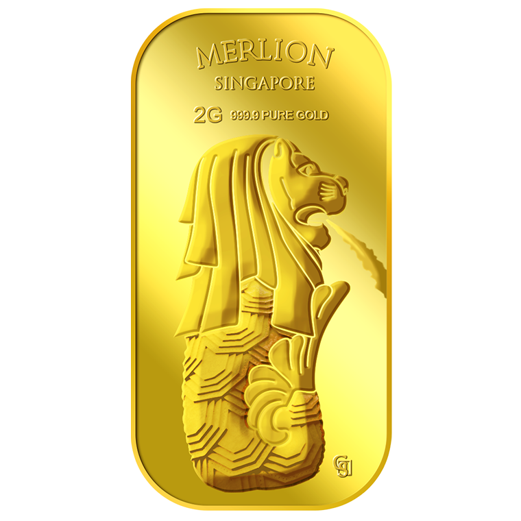 2g SG Merlion Fountain Gold Bar