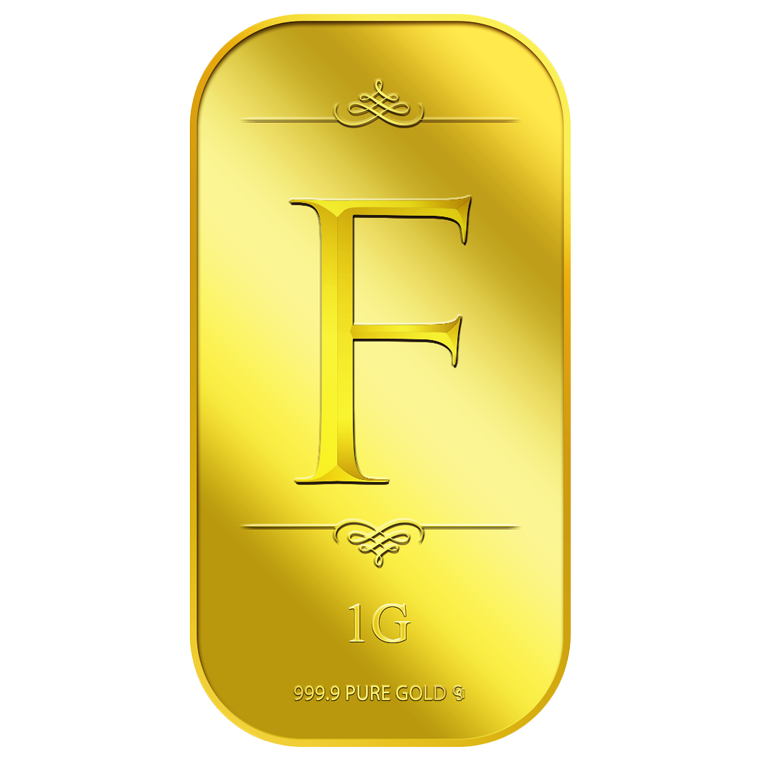 1g Alphabet F Gold Bar