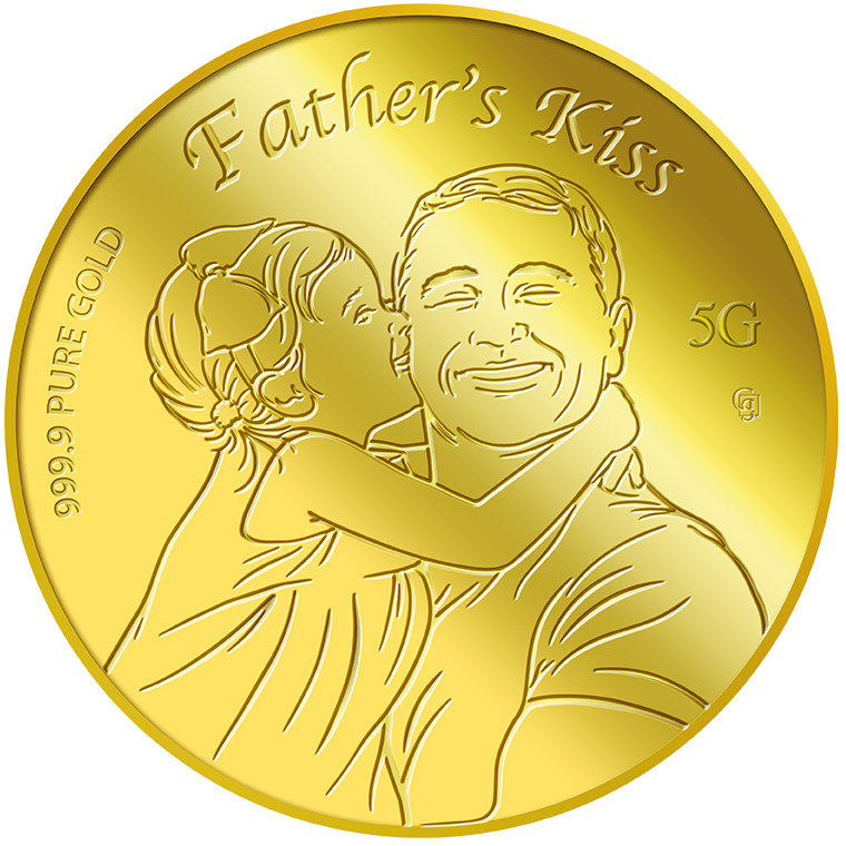 5g Father's Kiss Gold Medallion