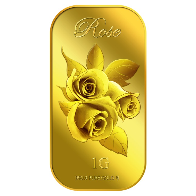 1g Small Rose (Series 2) Gold Bar