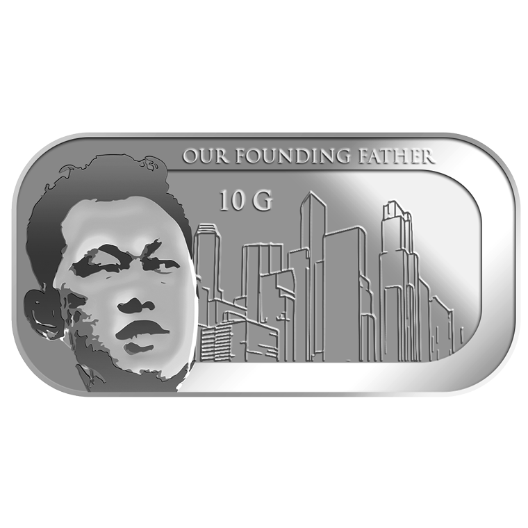 10g SG Founding Father (Series 1) (1965 SG Independence Day) Silver Bar (YEAR 2015)