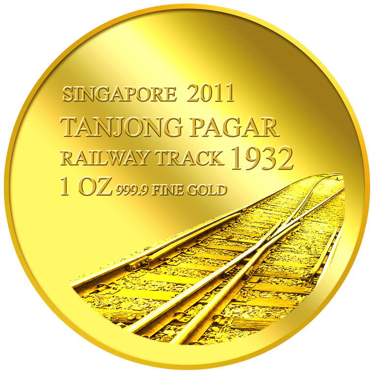 1oz SG Tanjong Pagar Railway Track Gold Medallion